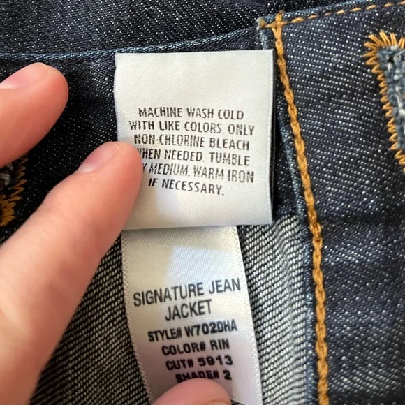 Hudson Signature Jean Jacket Denim Medium Dark Wash - Picture 8 of 10